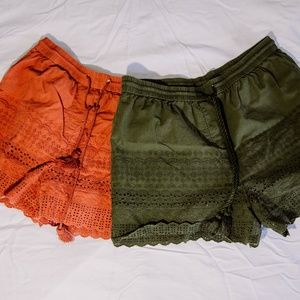 Adorable Drawstring Embroidered Shorts